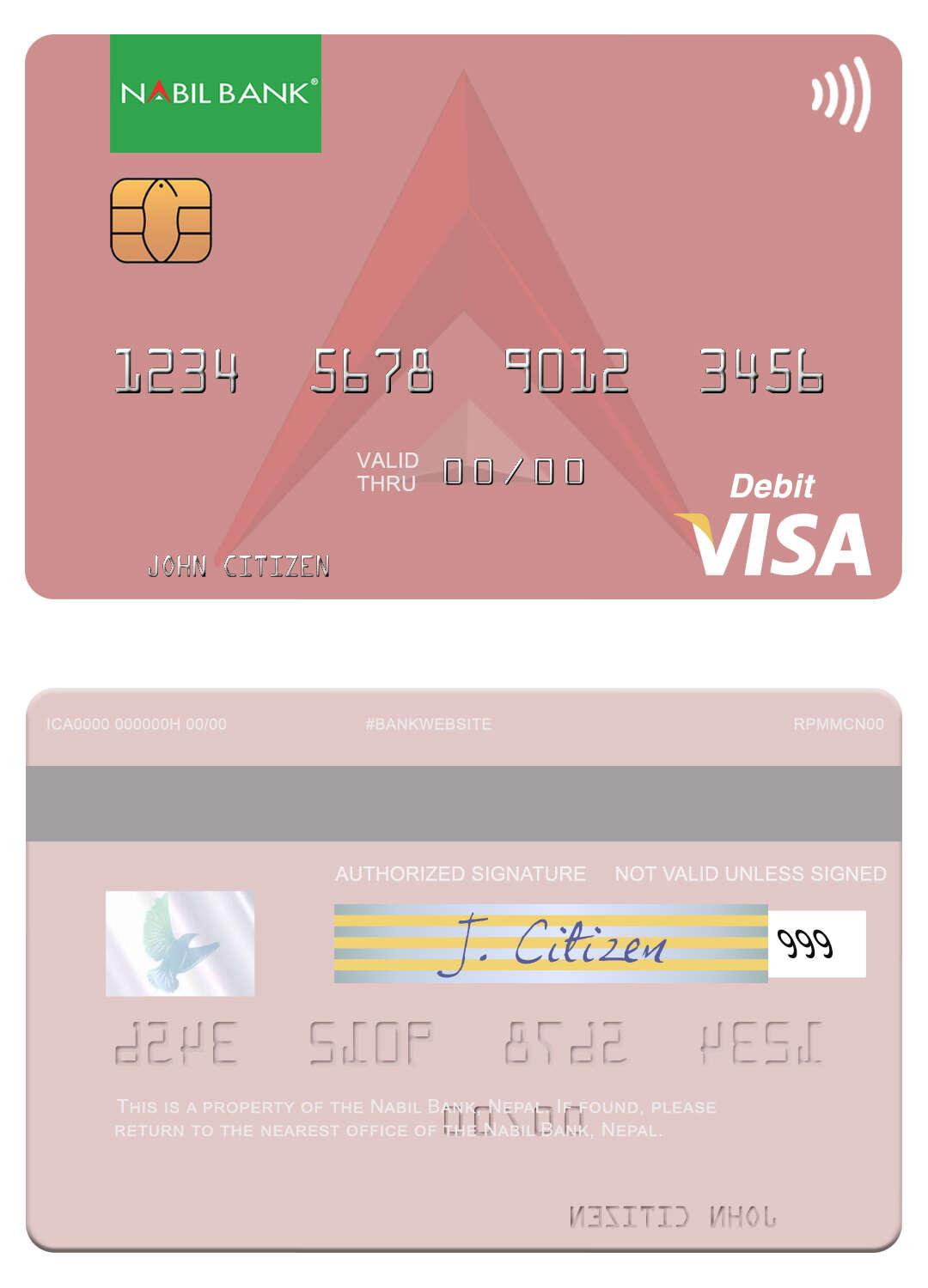 Nepal Nabil Bank visa debit card